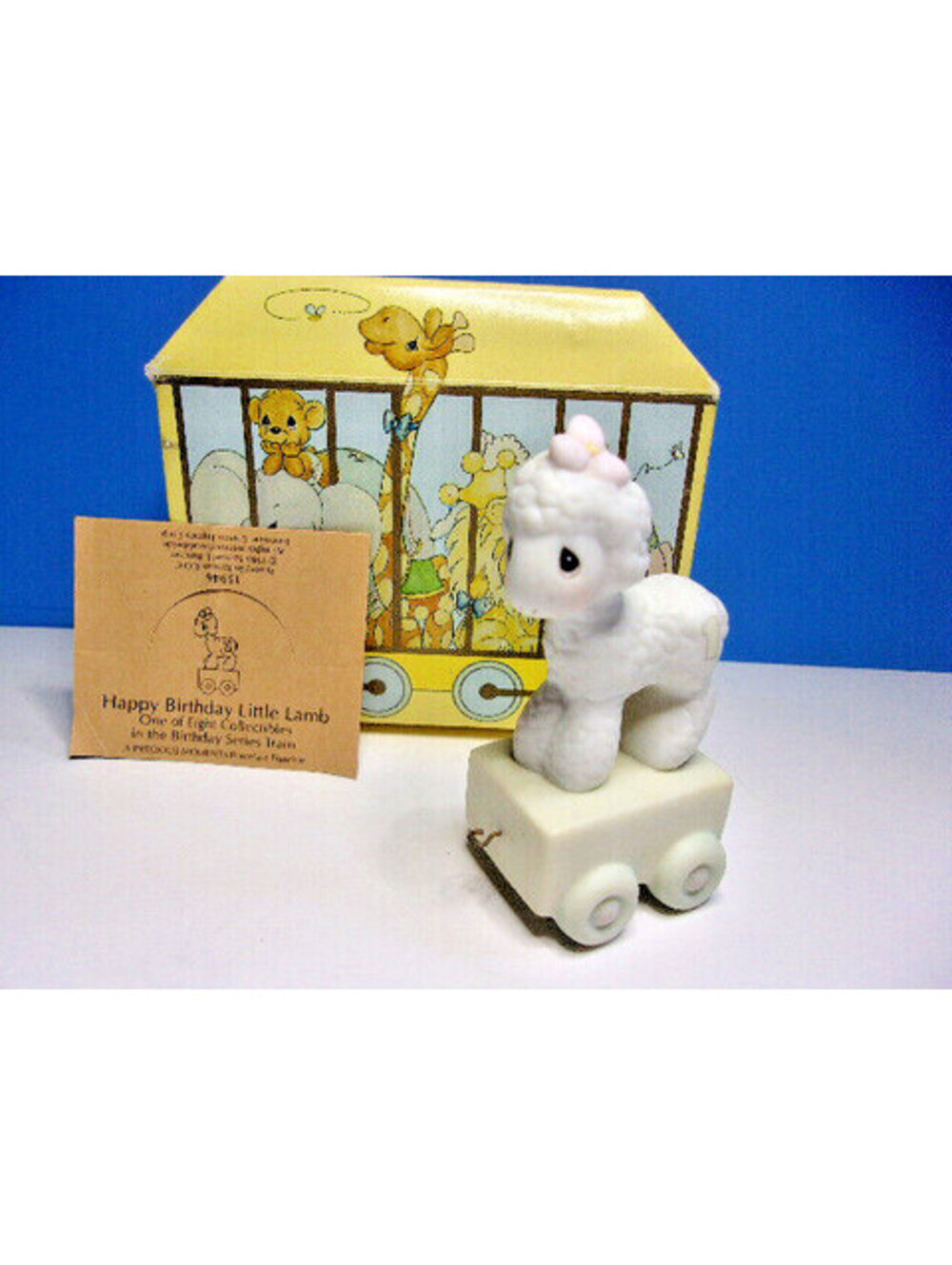 Vintage 1985 Precious Moments Birthday Train LAMB 1 One Year Old 15946 IOB